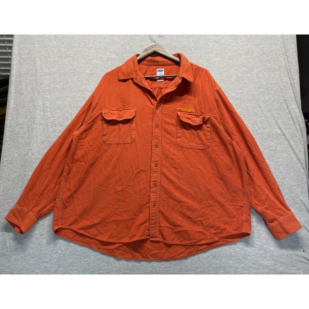 Old Navy Utility Shirt Mens 2XL Burnt Orange Cotton Casual Long Sleeve Button Up